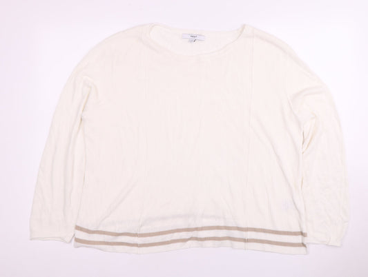 Womens UK Size L NEXT White Basic T-Shirt