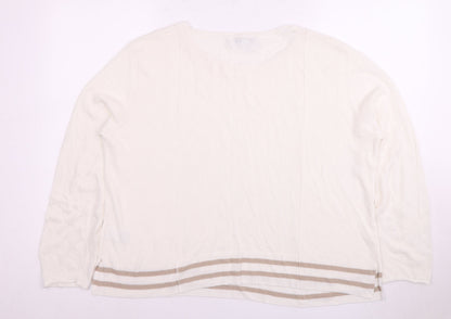 Womens UK Size L NEXT White Basic T-Shirt
