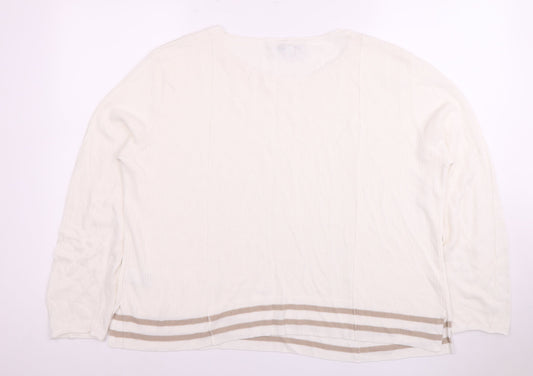 Womens UK Size L NEXT White Basic T-Shirt