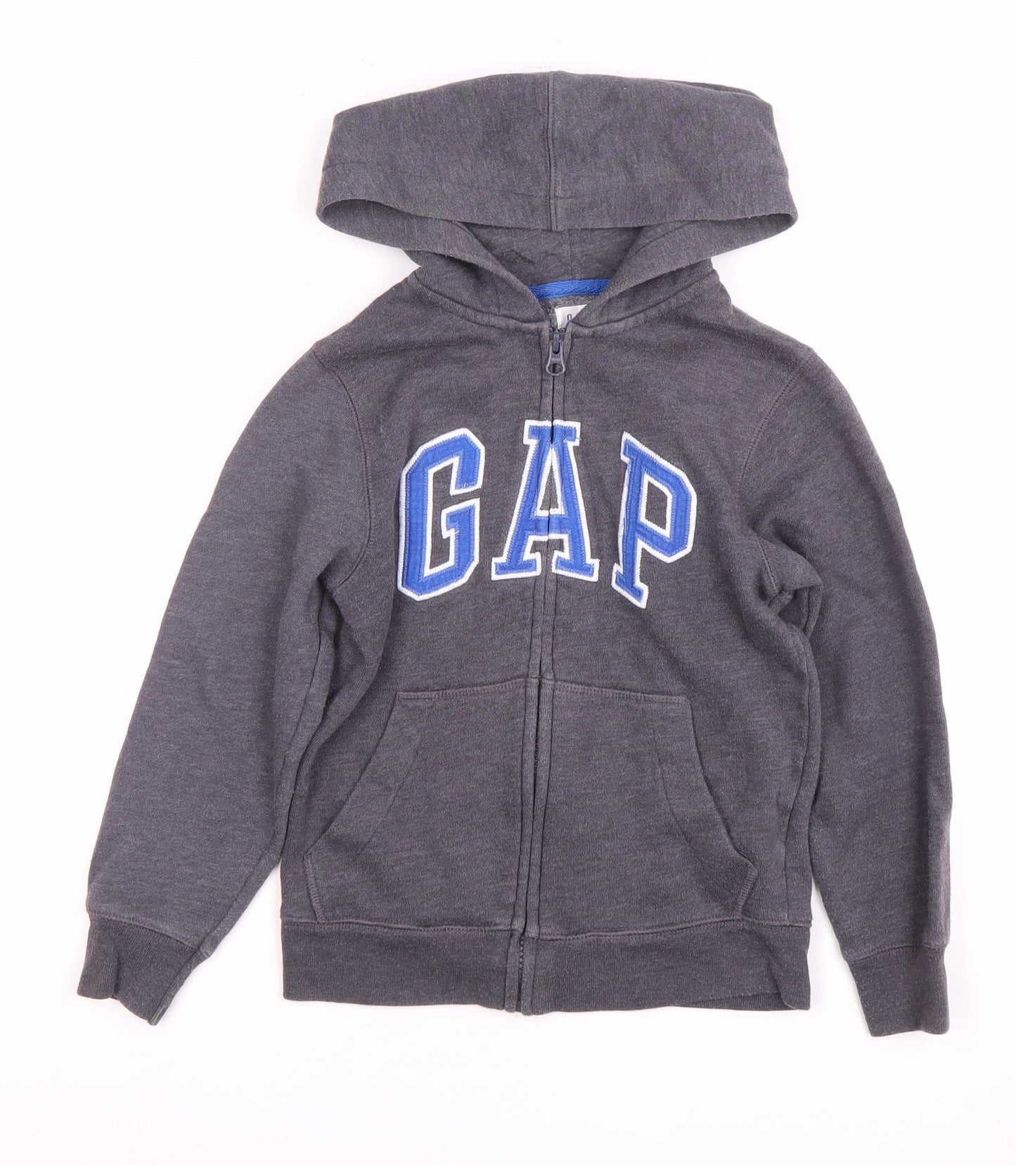 Gap Boys Grey Full Zip Hoodie 6-7 Years with Logo