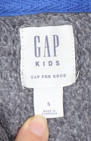 Gap Boys Grey Full Zip Hoodie 6-7 Years with Logo