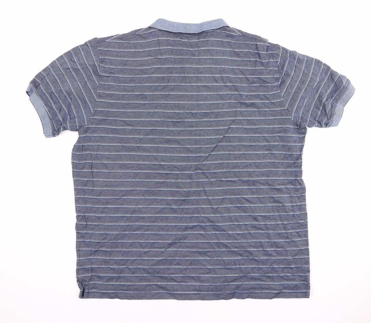 Emidio Tucci Men's Blue Striped Polo Shirt - Size 7