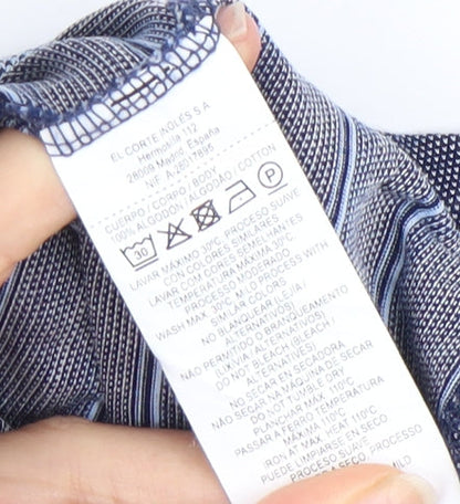 Emidio Tucci Men's Blue Striped Polo Shirt - Size 7