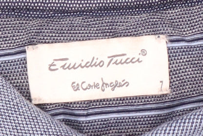 Emidio Tucci Men's Blue Striped Polo Shirt - Size 7