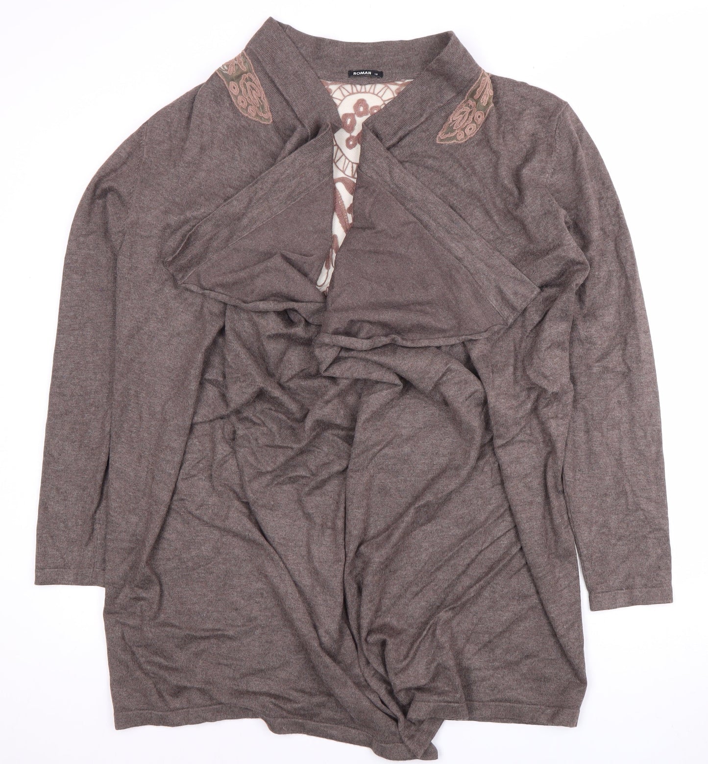 Womens UK Size 18 Roman Brown Cardigan Jumper