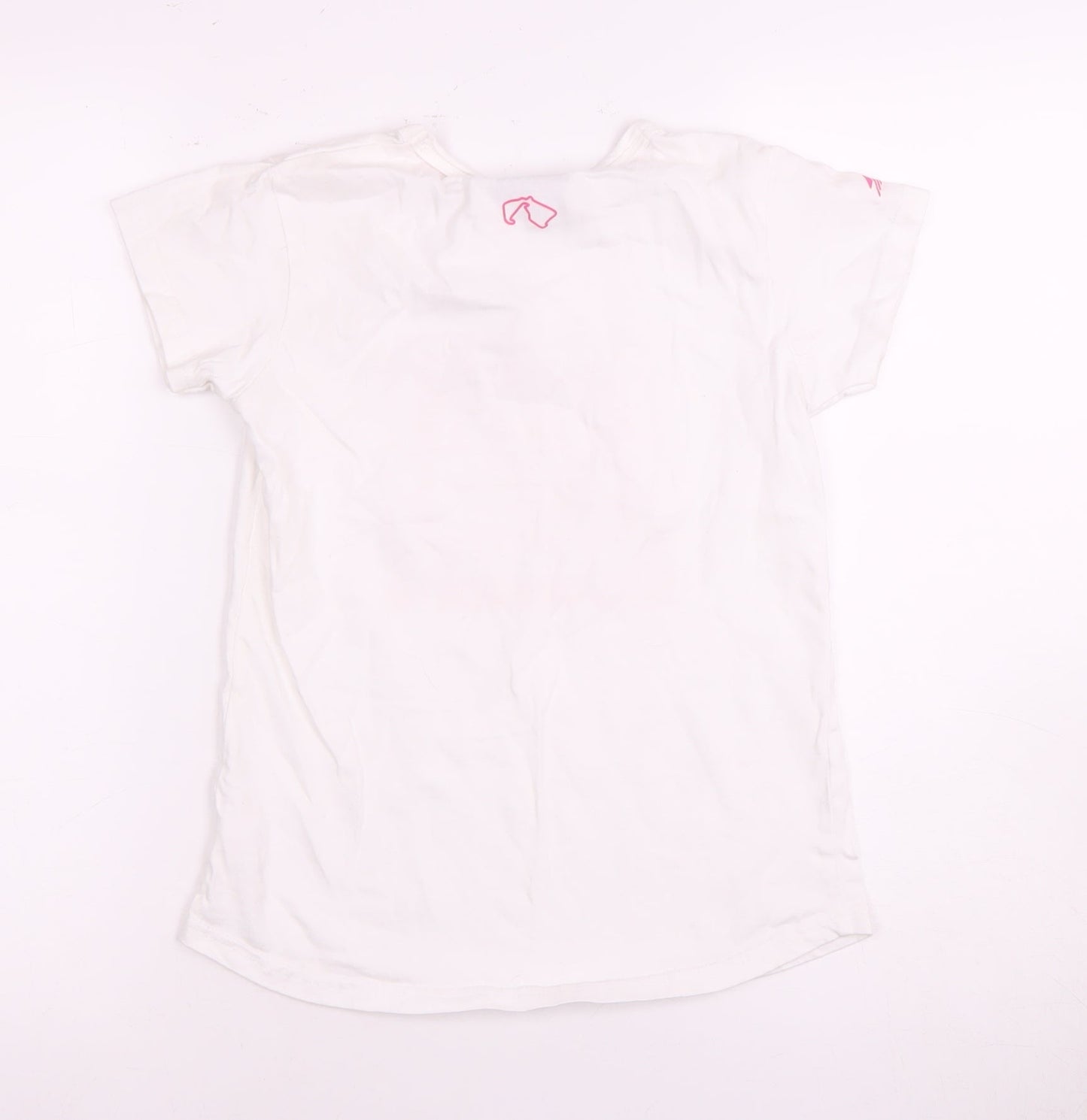 Silverstone Girls' White T-Shirt 13 Years Graphic Print Logo