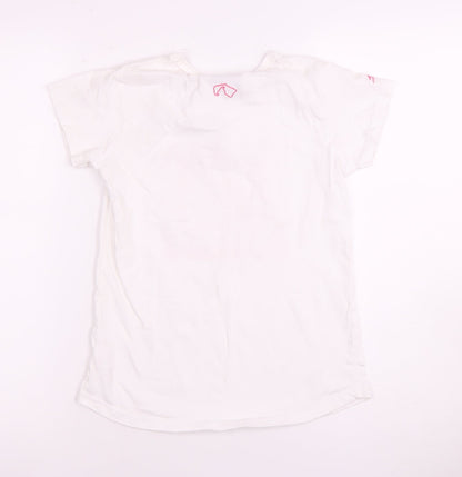 Silverstone Girls' White T-Shirt 13 Years Graphic Print Logo