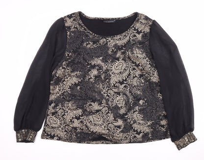 Womens UK Size 20 David Emanuel Black Basic Blouse