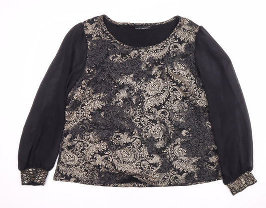 Womens UK Size 20 David Emanuel Black Basic Blouse