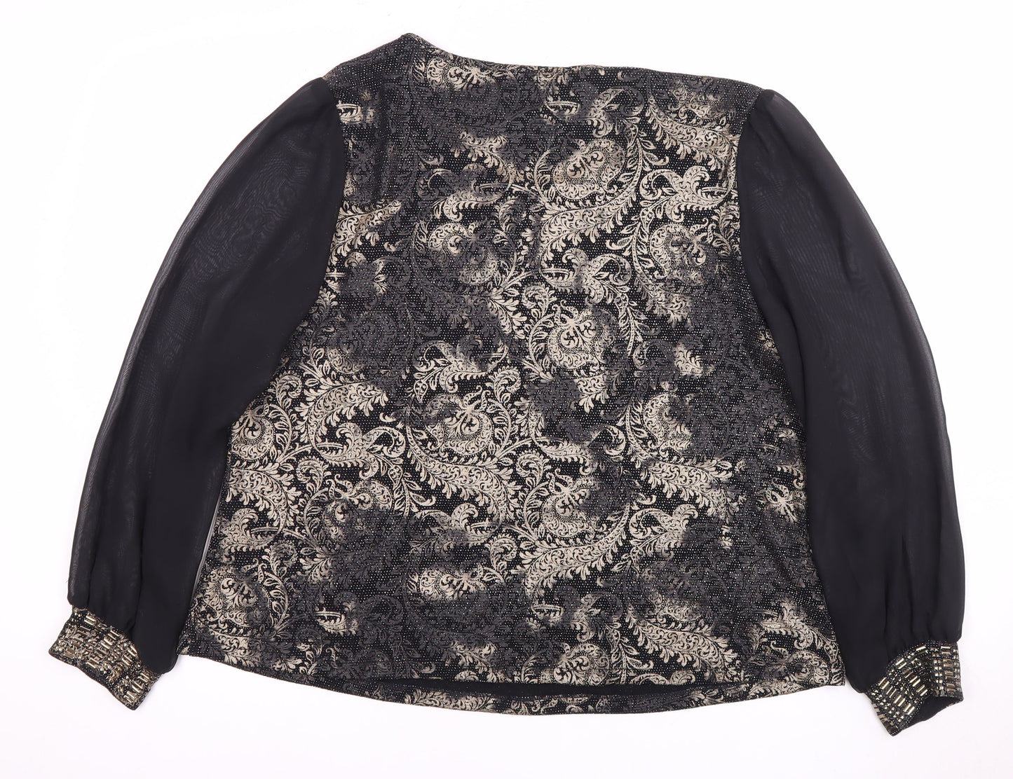 Womens UK Size 20 David Emanuel Black Basic Blouse