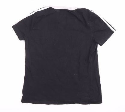 Adidas Boys' Black T-Shirt 11-12 Years, Short Sleeve, Cotton