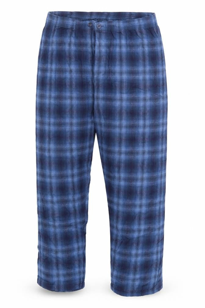 Men's Blue Plaid Pyjama Pants 2XL Cotton