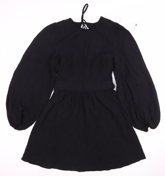 NA-KD Women's Black Balloon Sleeve Dress, Size 8