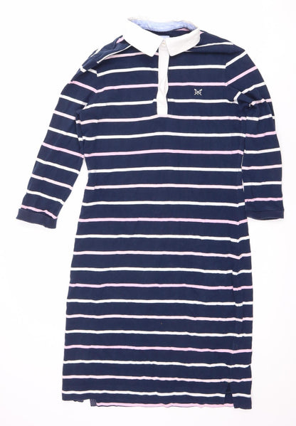 Crew Clothing Company Women's Blue Striped Shirt Dress