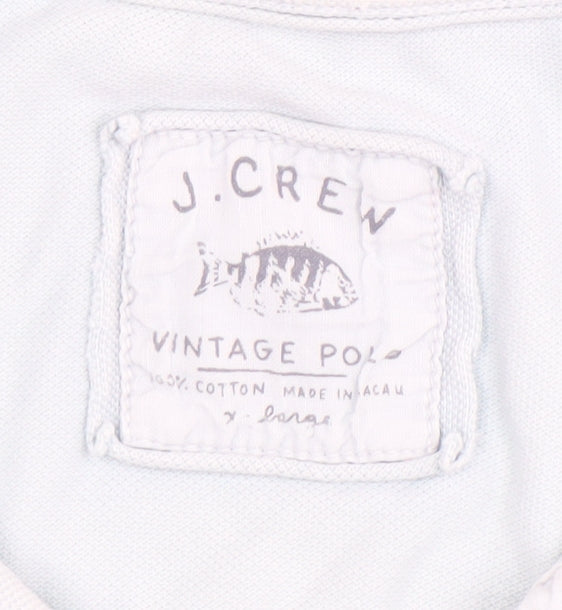 J.Crew Men's White XL Short Sleeve Polo Shirt