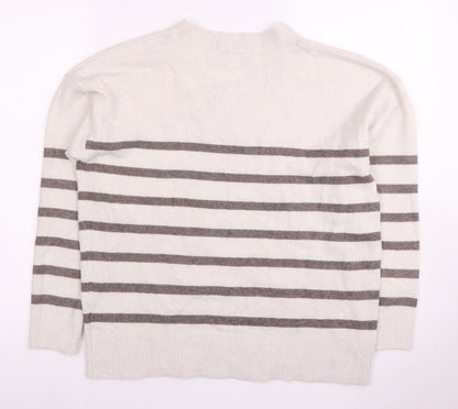 Womens UK Size M Marks and Spencer White Pullover Jumper