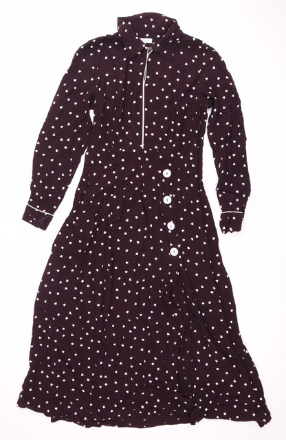 Topshop Women’s Black Shirt Dress, Size 10, Viscose
