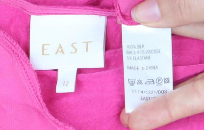 EAST Women's Pink Sleeveless Silk Blouse Size 12