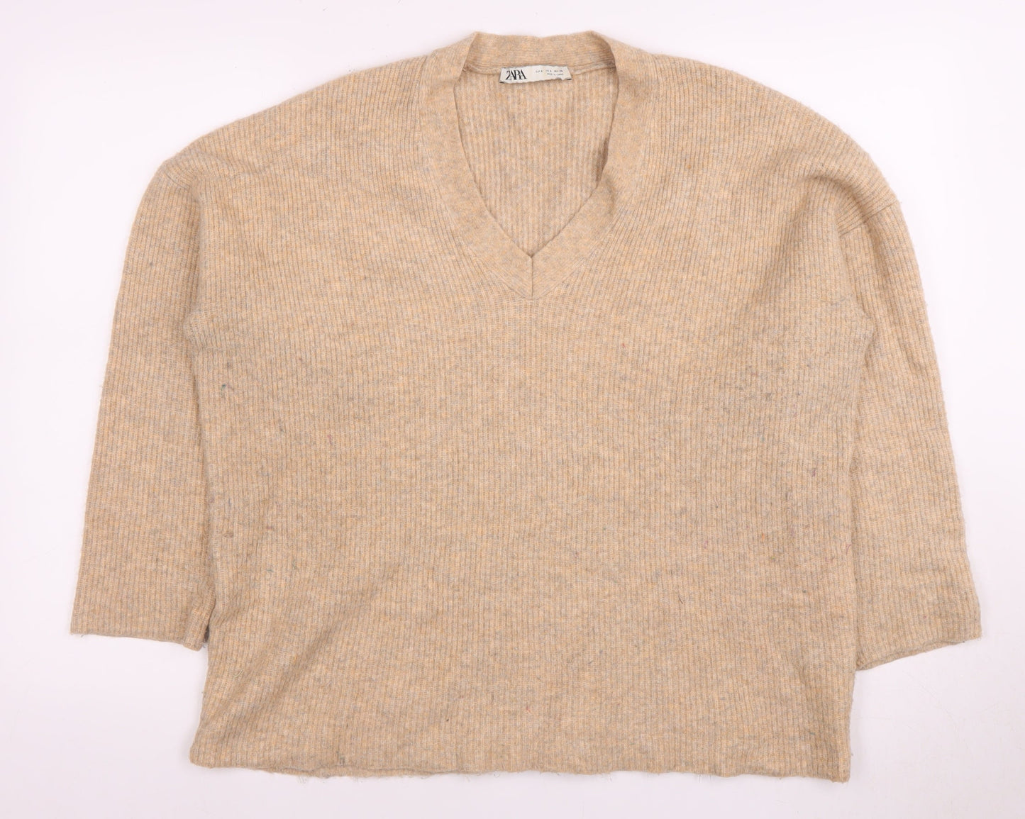 Womens UK Size S Zara Beige Pullover Jumper