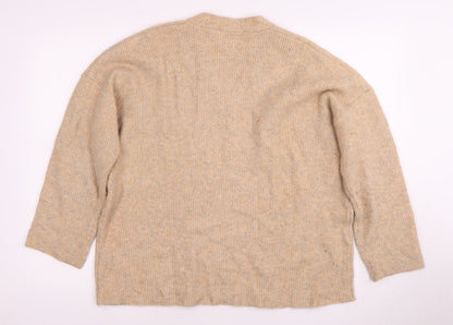 Womens UK Size S Zara Beige Pullover Jumper
