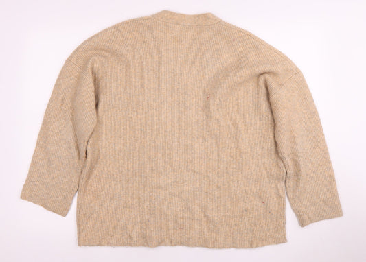 Womens UK Size S Zara Beige Pullover Jumper
