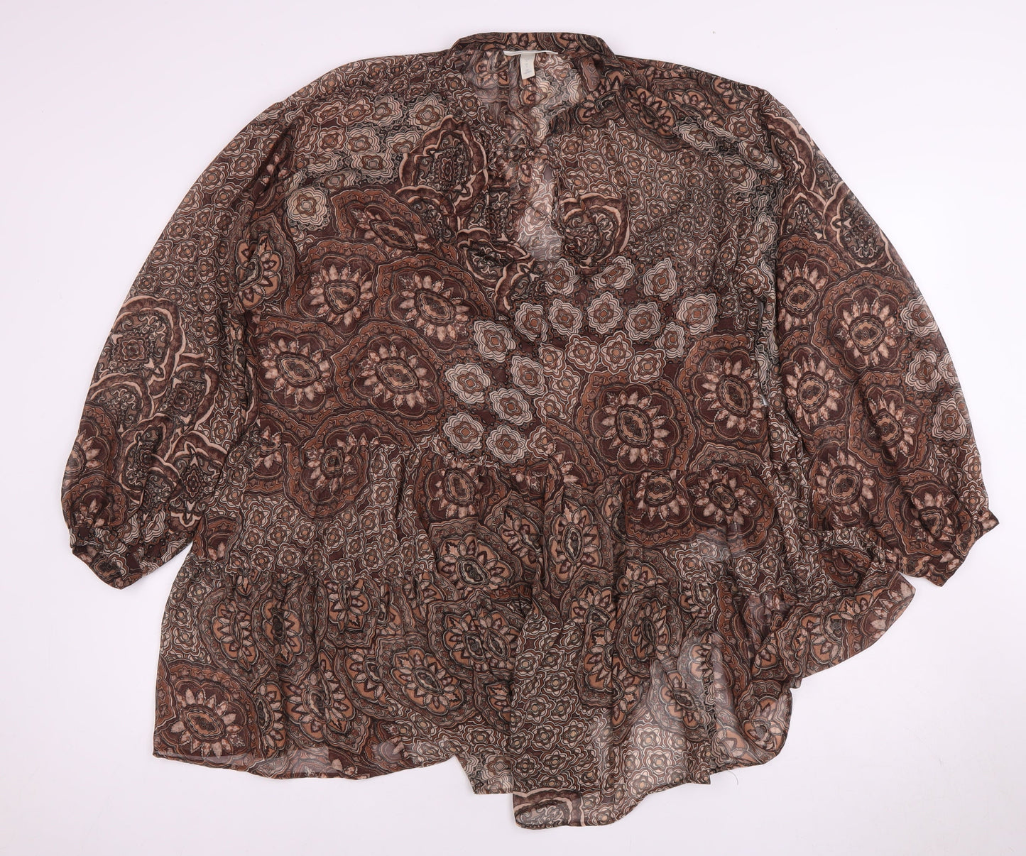 Womens UK Size S H&M Brown Tunic Blouse
