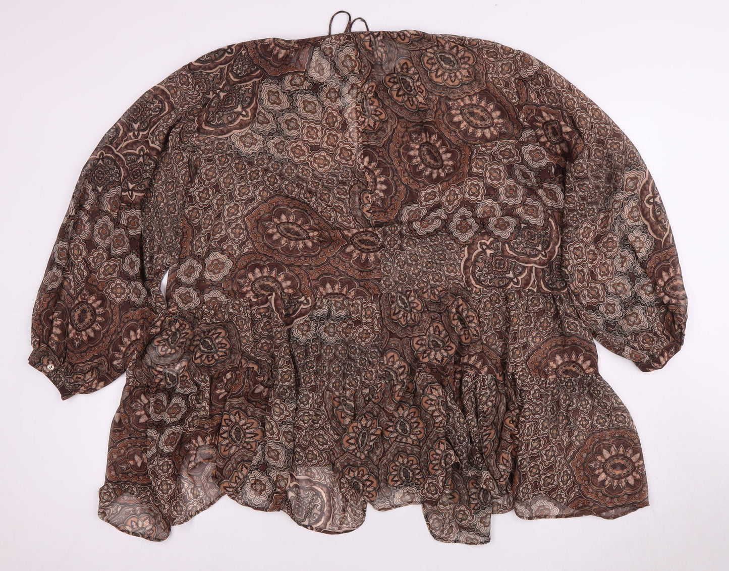 Womens UK Size S H&M Brown Tunic Blouse