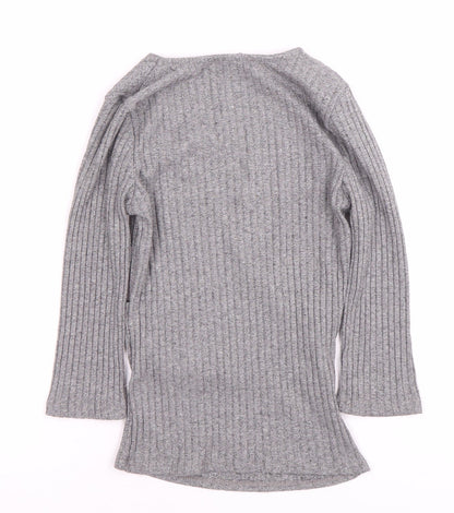 Bershka Grey Wrap Blouse for Women - Size 12