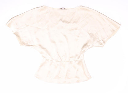 Womens UK Size 2XS H&M Beige Tunic Blouse