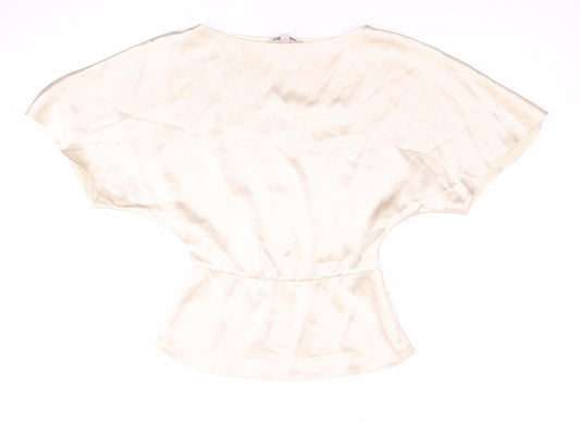 Womens UK Size 2XS H&M Beige Tunic Blouse