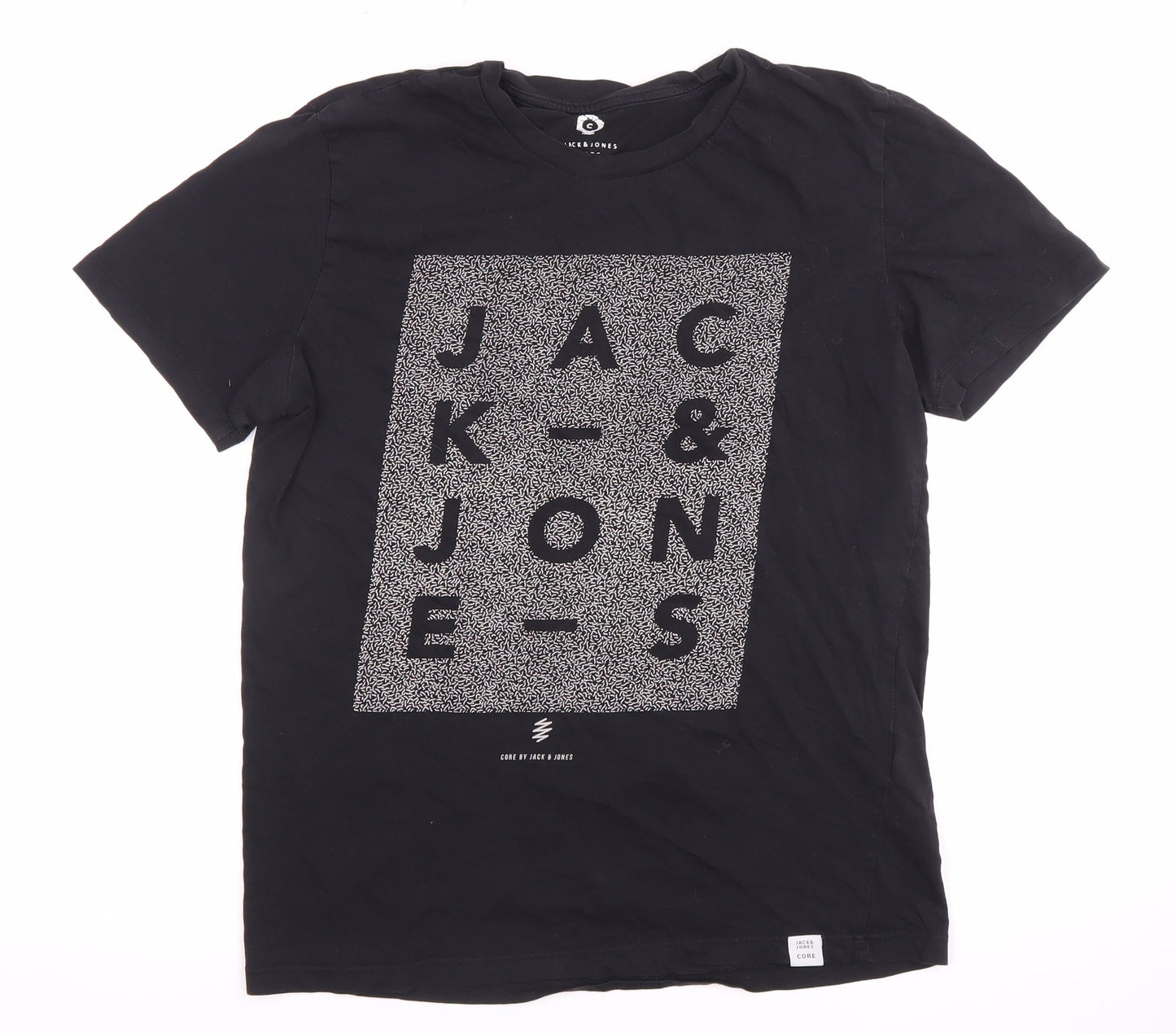Mens UK Size S JACK & JONES Black  T-Shirt