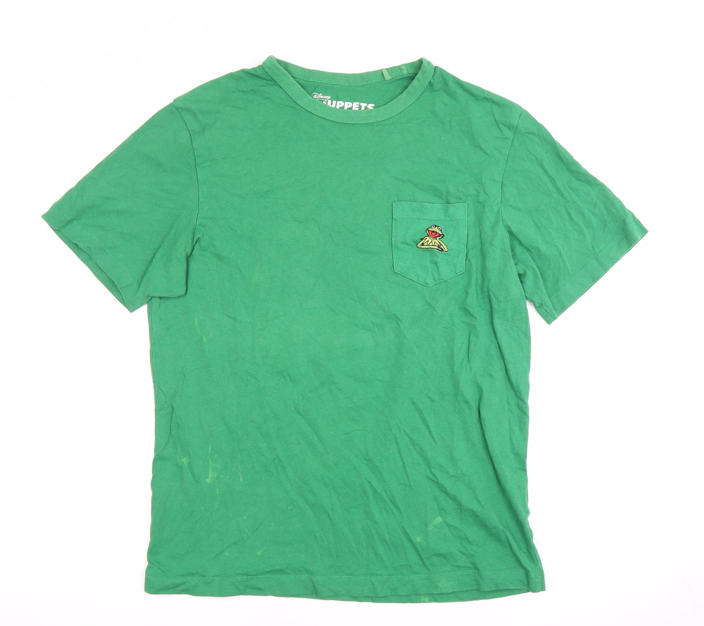 Pull & Bear Men's Green Muppets Tee, Size S, Cartoon Logo
