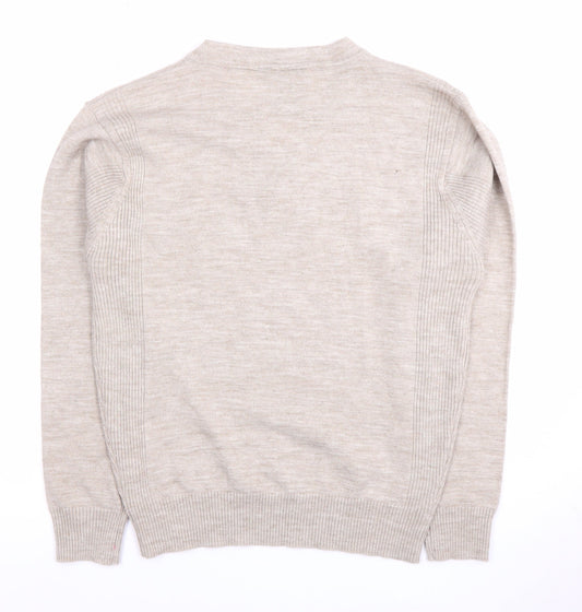 Petroleum Men's Beige Henley XL Knit Jumper