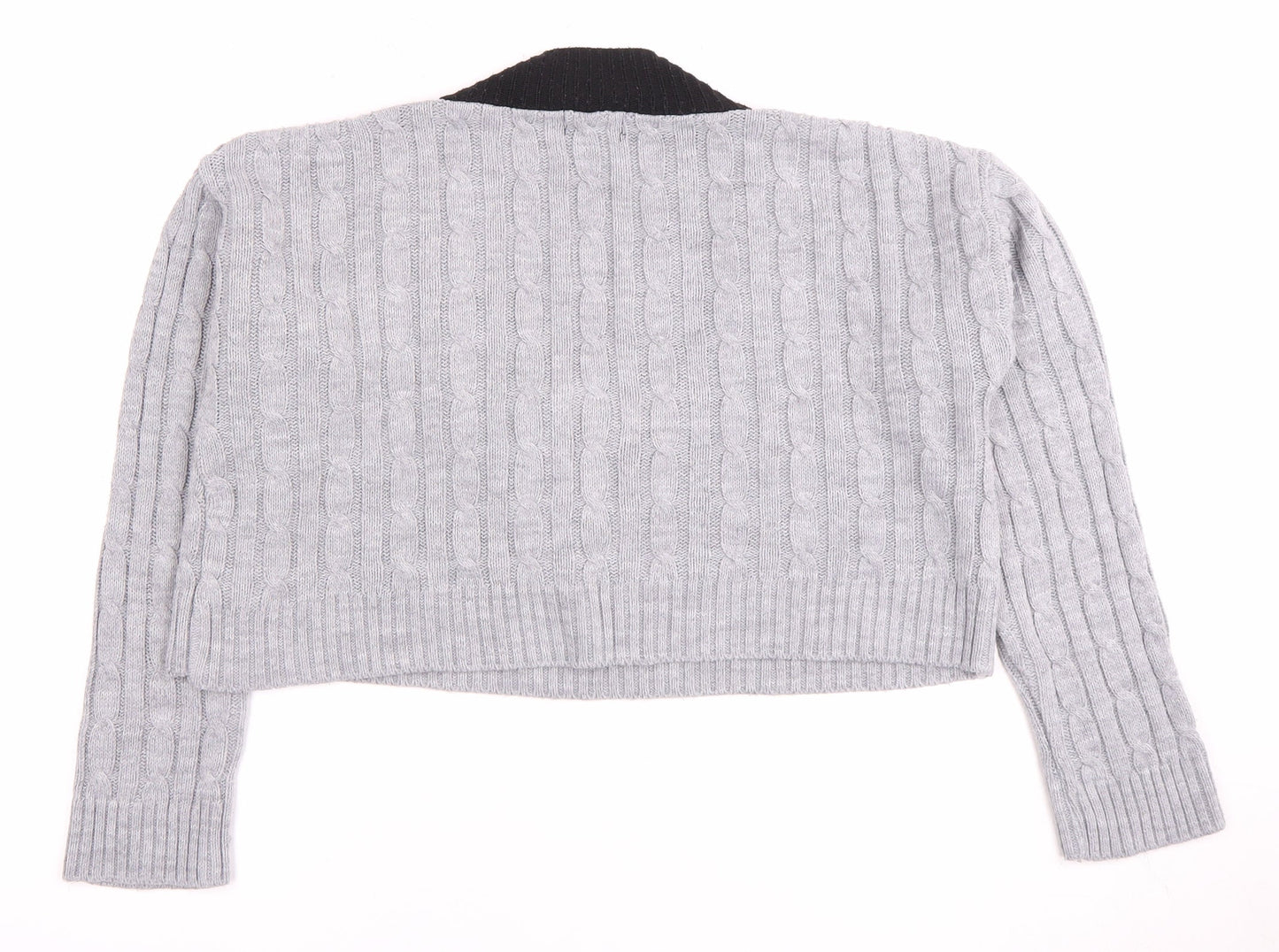 PrettyLittleThing Women's Grey V-Neck Pullover Jumper, M