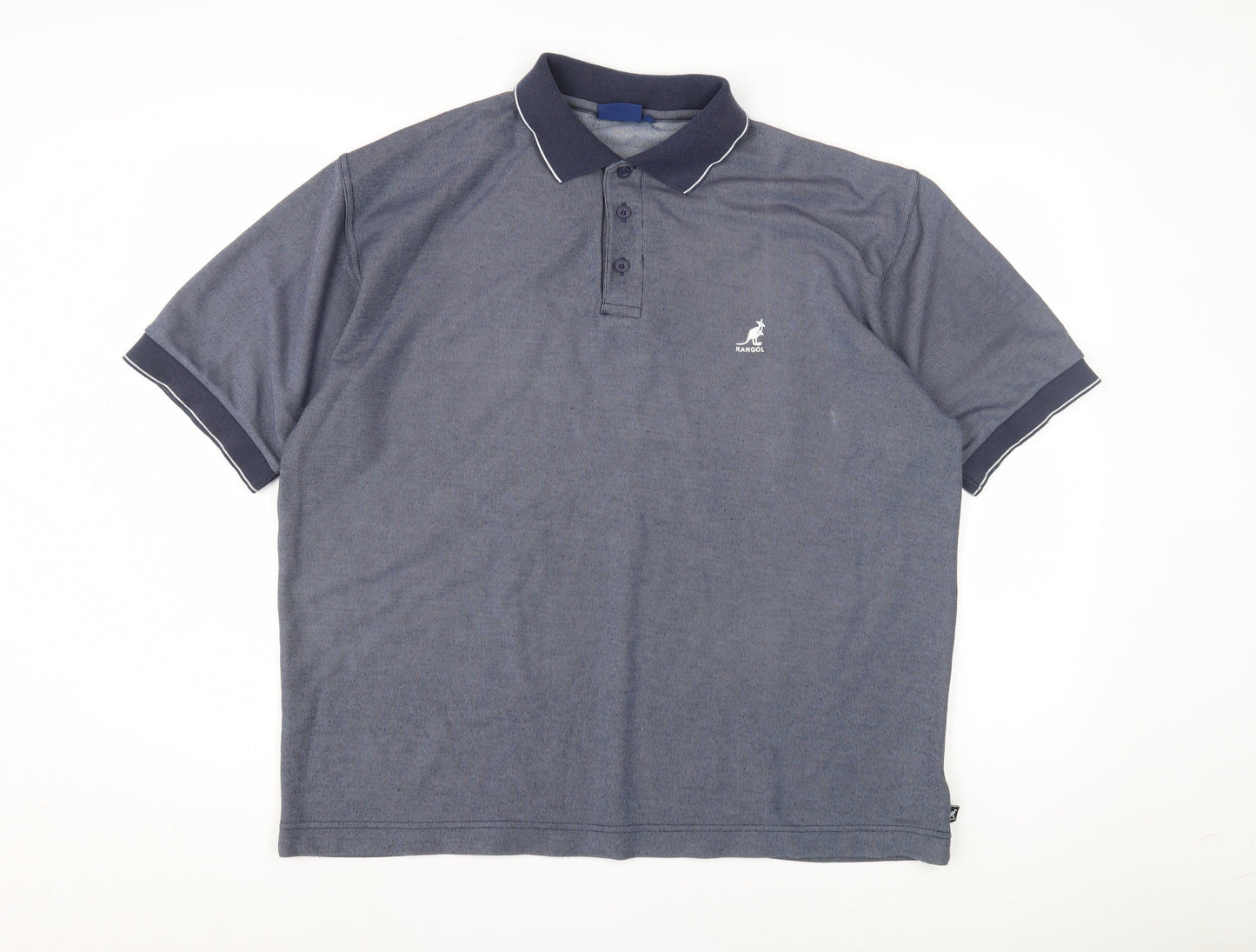 Kangol Mens Blue Polo Shirt L Short Sleeve Casual