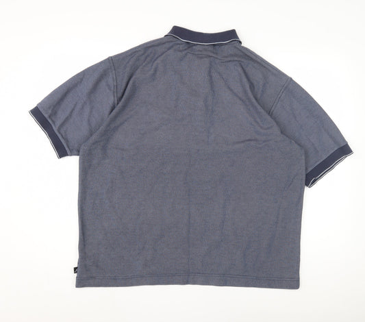 Kangol Mens Blue Polo Shirt L Short Sleeve Casual