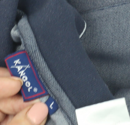 Kangol Mens Blue Polo Shirt L Short Sleeve Casual