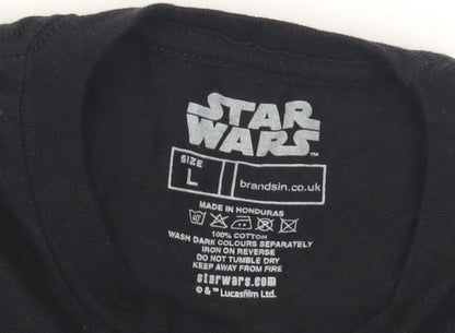 Star Wars Boys Black L T-Shirt Boba Fett Graphic