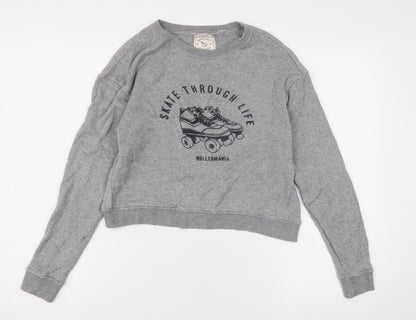 Womens UK Size 8 Pull&Bear Grey Pullover Sweatshirt