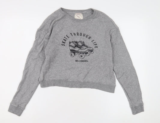 Womens UK Size 8 Pull&Bear Grey Pullover Sweatshirt