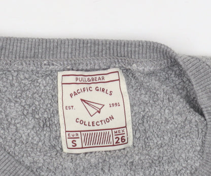 Womens UK Size 8 Pull&Bear Grey Pullover Sweatshirt