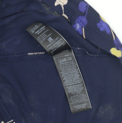 Marks and Spencer Women's Blue A-Line Floral Skirt Size 10