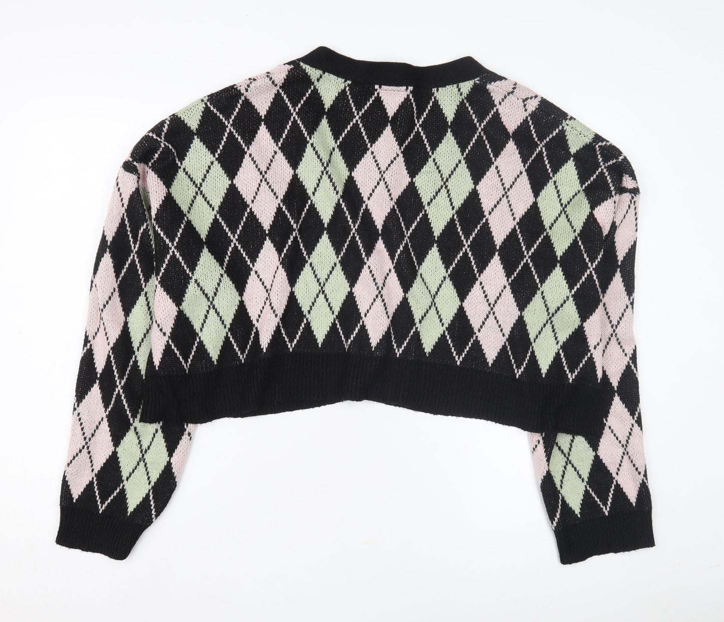 Collusion Women's Multicoloured Argyle Cardigan Size 16