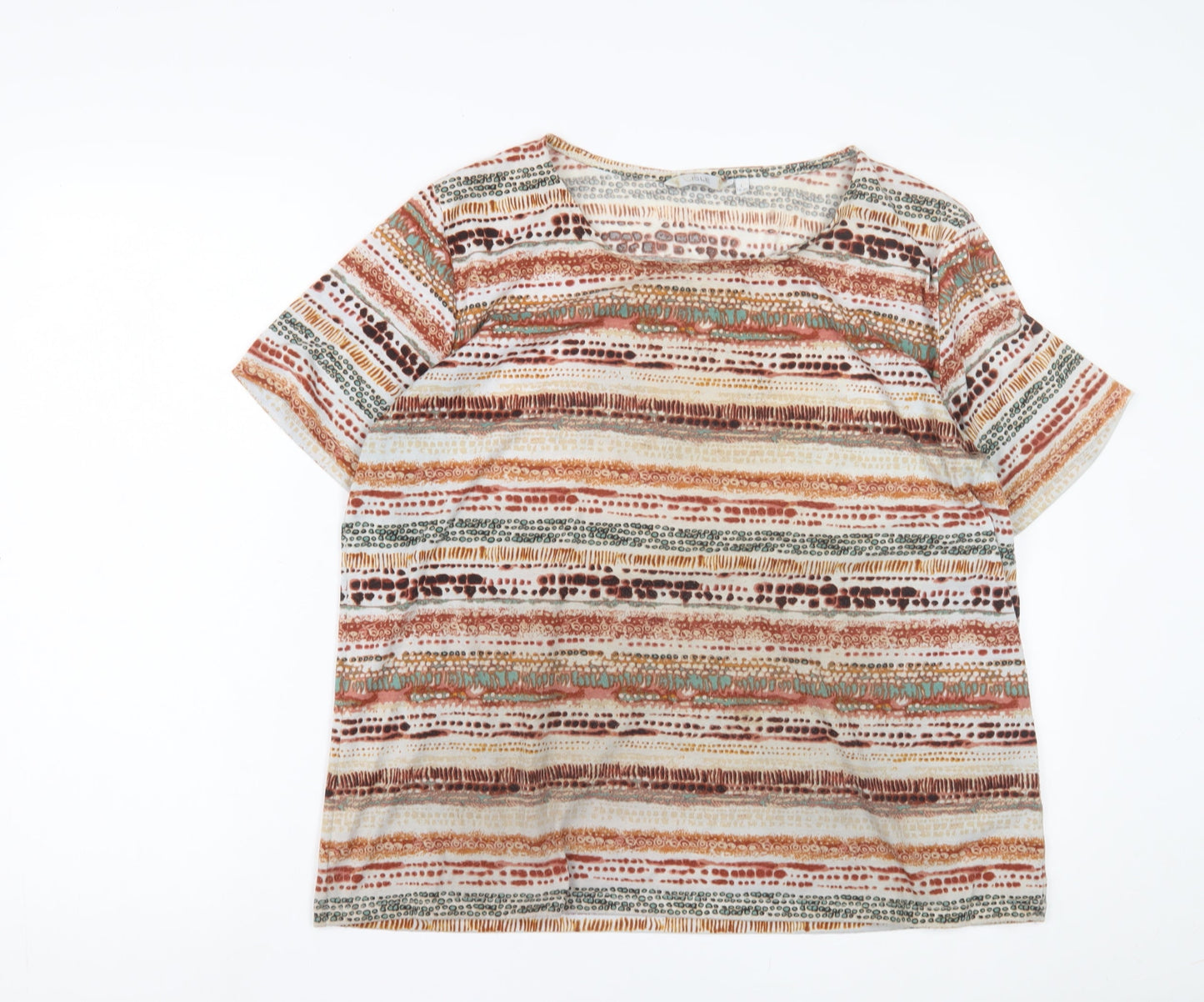 ISLE Women's Multicoloured Striped T-Shirt L