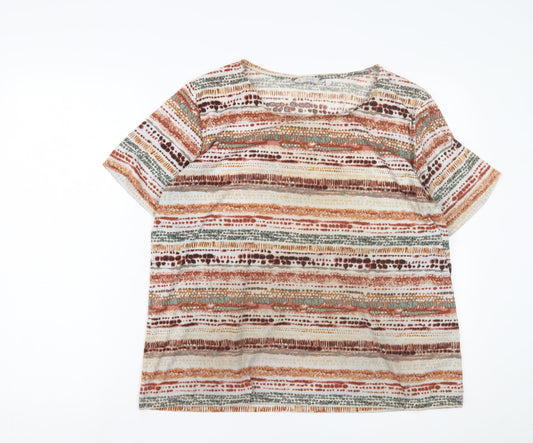 ISLE Women's Multicoloured Striped T-Shirt L