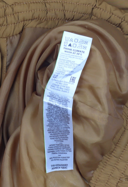 Womens UK Size 16 Marks and Spencer Brown Puffer Jacket