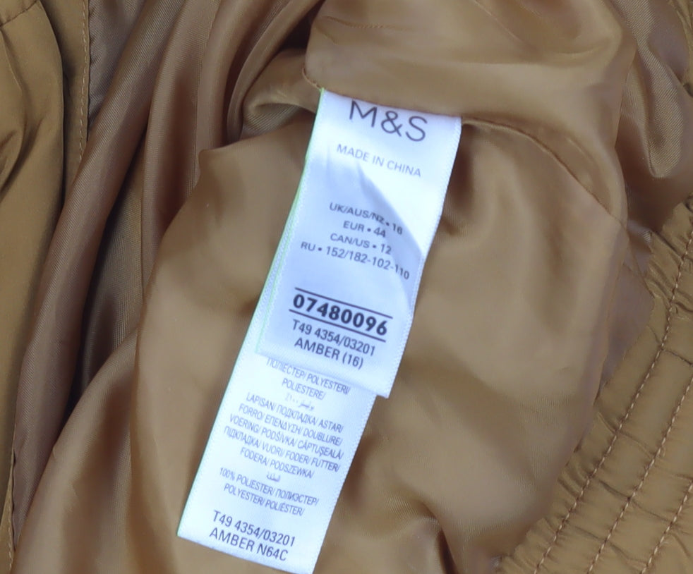 Womens UK Size 16 Marks and Spencer Brown Puffer Jacket