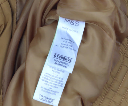 Womens UK Size 16 Marks and Spencer Brown Puffer Jacket