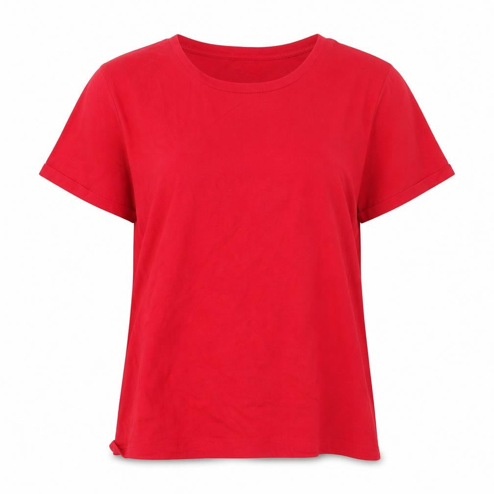 Womens UK Size 12 Quiz Red Basic T-Shirt