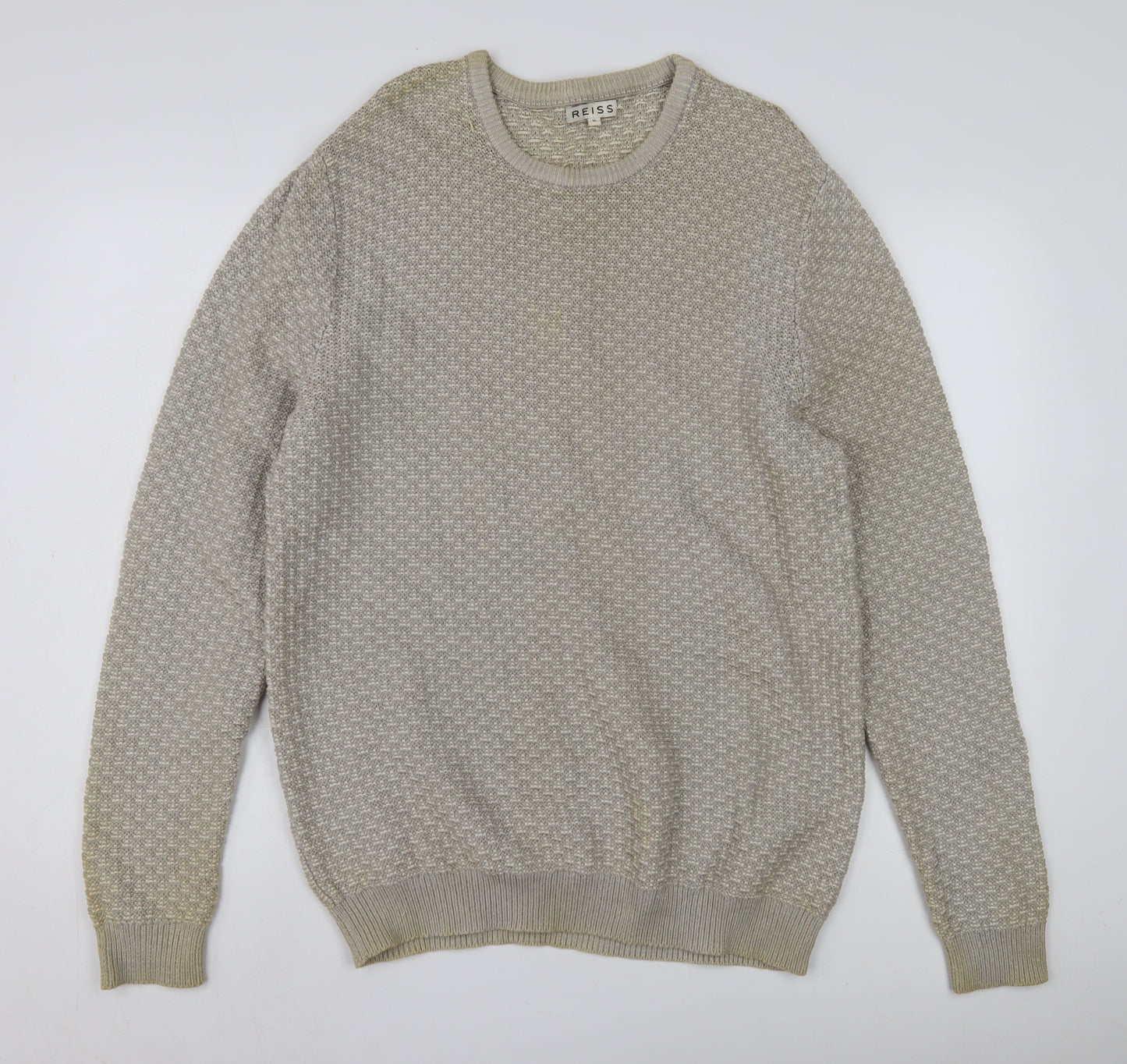 Reiss Men's Beige Pullover Jumper XL, Casual Knit